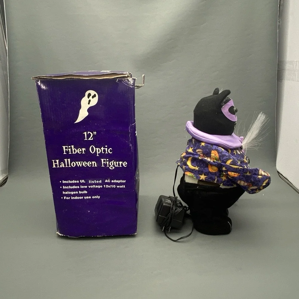 Vintage Halloween Fiber Optic Black Cat 12